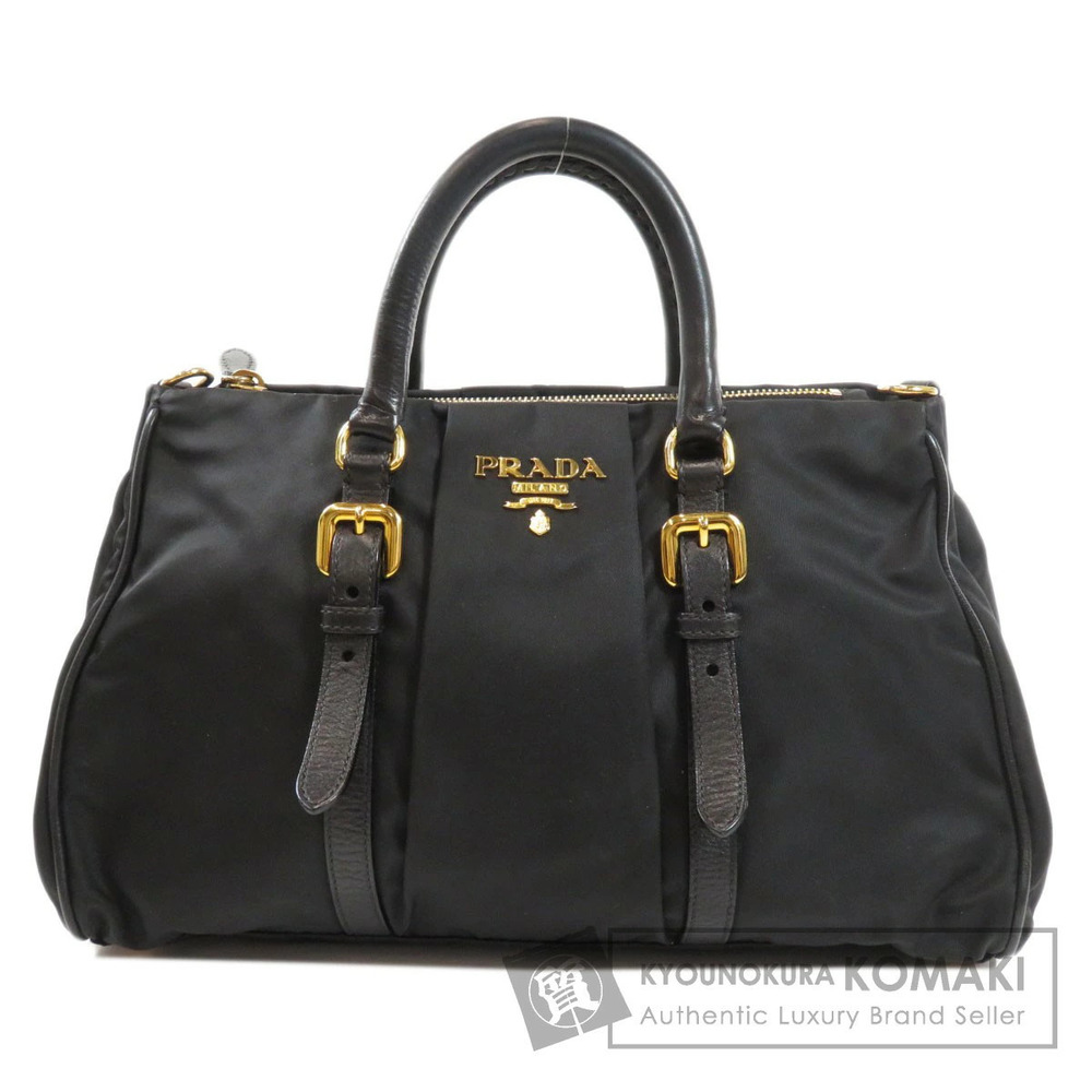 Prada Tessuto handbag black leather